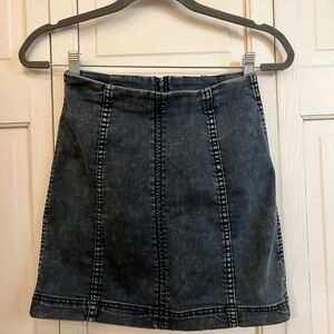 Free People Washed Black Mini Skirt
